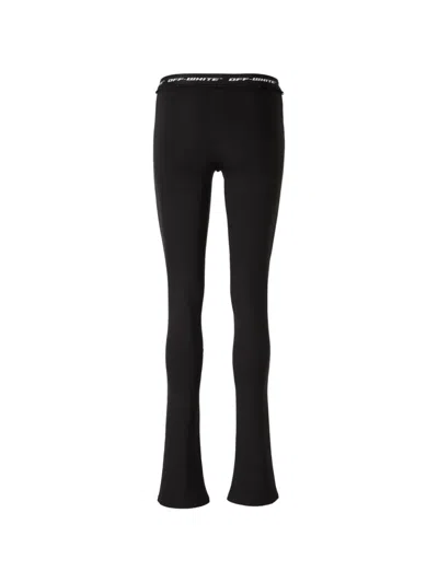 Off-white Drawstring Fastening Leggings In Black