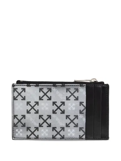 Off-white Arrow-pattern Wallet In Gray