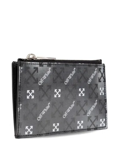 Off-white Arrow-pattern Wallet In Gray
