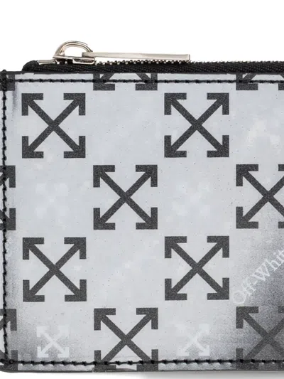 Off-white Arrow-pattern Wallet In Gray