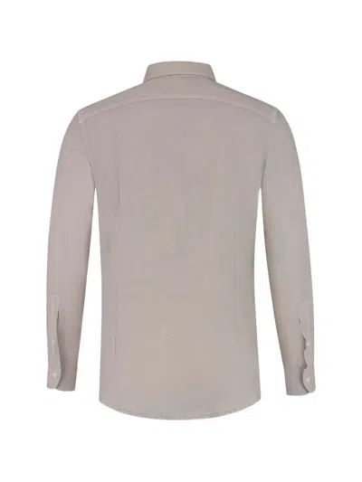 Fedeli Button-up T-shirt In Gray