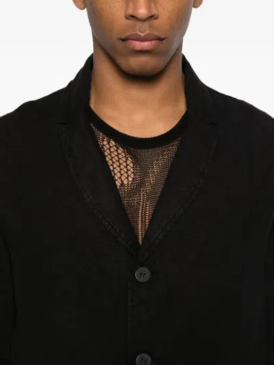 Thom Krom Button-front Blazer In Black