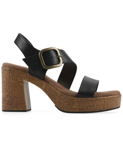 White Mountain Barb Platform Sandal In Black
