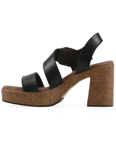 White Mountain Barb Platform Sandal In Black