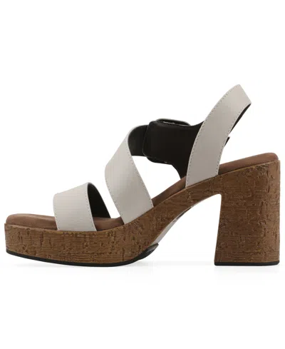 White Mountain Barb Platform Sandal In Multi