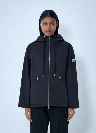 Moncler Cassiopea Drawstring Hooded Coat In Black