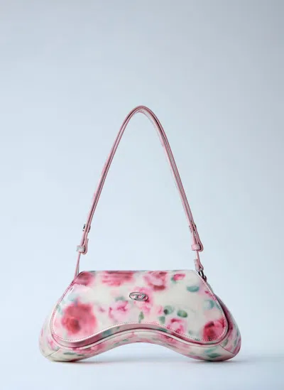 Diesel White And Pink Play Polyurethane Handbag In Neutral