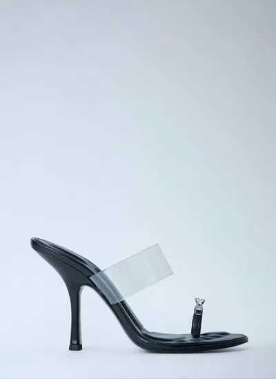Alexander Wang Bianca 105mm Sandal With Crystal Toe Ring In Black
