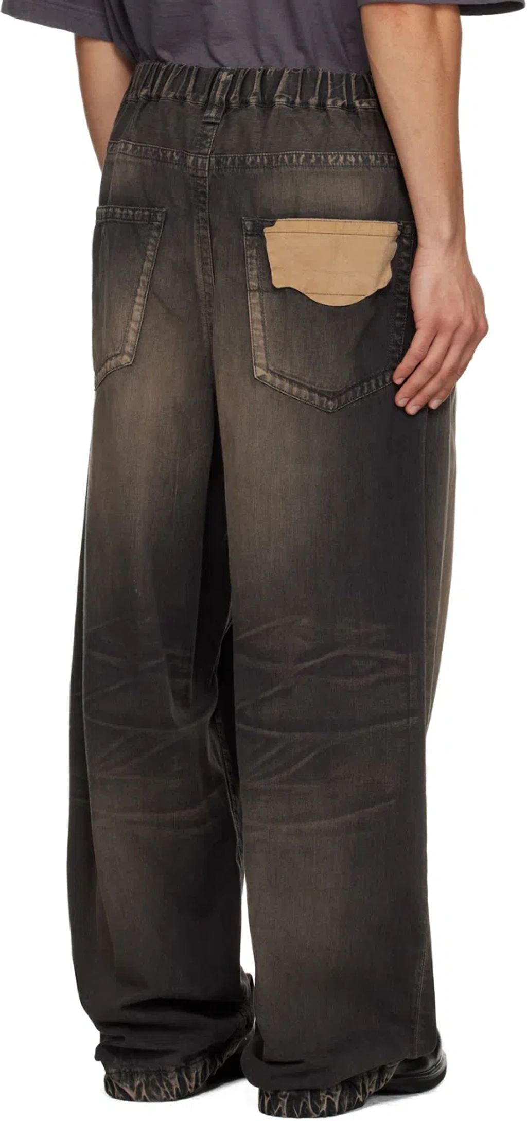 Miharayasuhiro Amateur Sewn Like Wide Denim Pants In Black | ModeSens