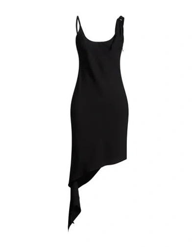 Courrèges Asymmetric Mini Dress With Dynamic Multicolor Pattern In Black