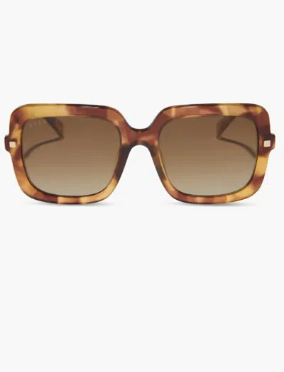 Diff Sandra 54mm Polarized Square Sunglasses In Brown