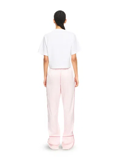 Off-white Floral Graphic Cropped Crew Neck Top In White