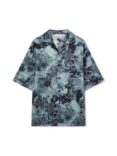 Off-white Multicolor Viscose Pattern Shirt In Blue
