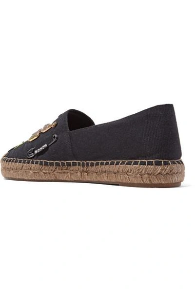Marc Jacobs Sienna Embellished Appliquéd Canvas Espadrilles