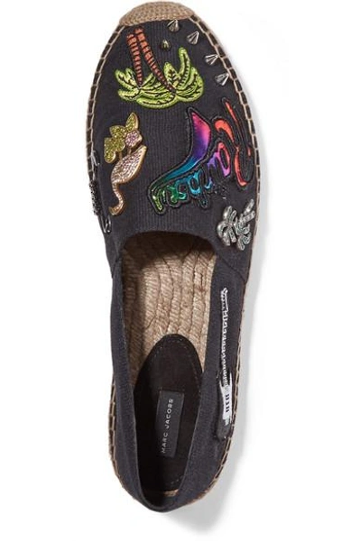 Marc Jacobs Sienna Embellished Appliquéd Canvas Espadrilles
