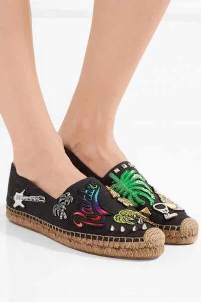 Marc Jacobs Sienna Embellished Appliquéd Canvas Espadrilles