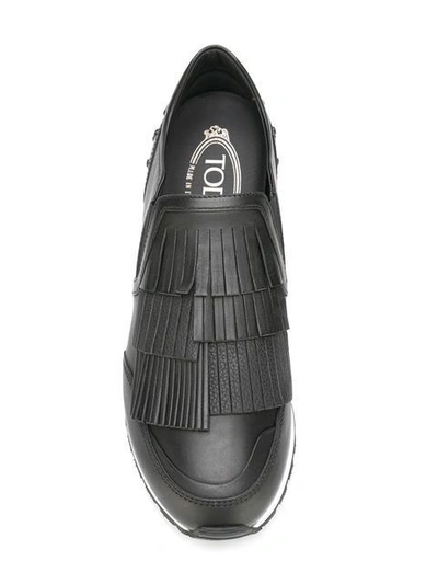 Shop Tod's Fringed Sneakers
