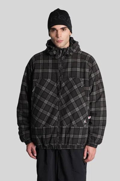 Roa Logger Wool Primaloft Checked Jacket In Black