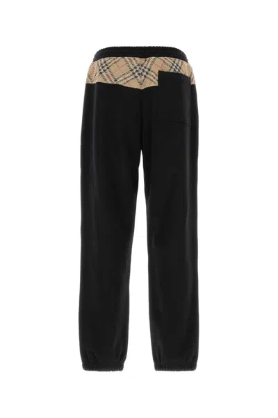 Burberry Men Ronnie Cotton Jogging Trousers In Black