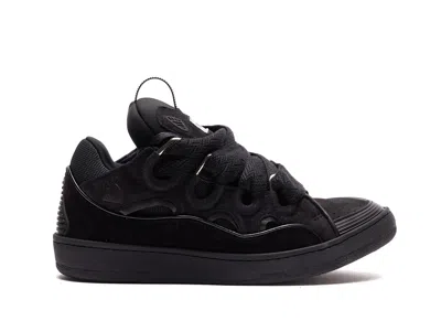 Lanvin Dark Blue Curb Sneakers In Black