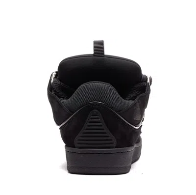 Lanvin Dark Blue Curb Sneakers In Black