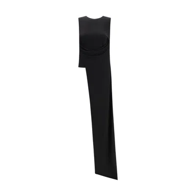 Ami Alexandre Mattiussi Sleeveless Top Asymmetric Hem Draped Detail In Black