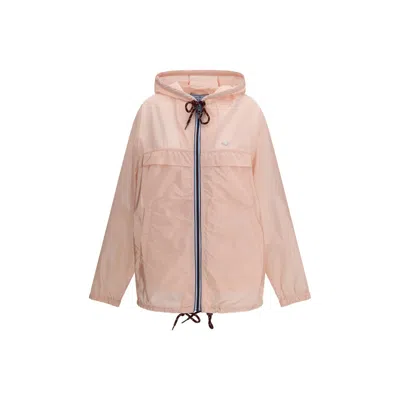 Prada Multicolor Recycled Polyamide Shell Jacket In Pink