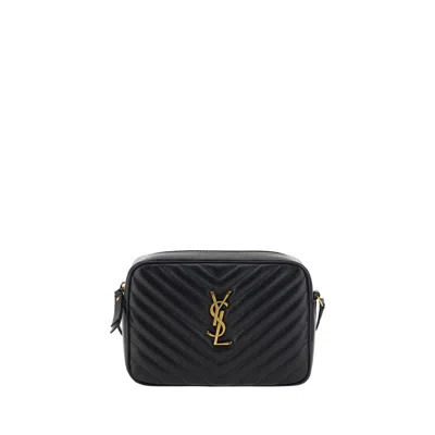 Saint Laurent Lou Medium Ysl Camera Bag With Pocket In Quilted Leather In Black