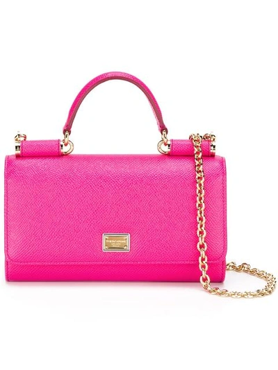 Dolce & Gabbana Mini Von Wallet Crossbody Bag In Pink