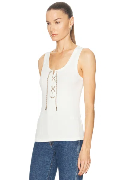 Burberry Adjustable-drawcord Tank Top In White