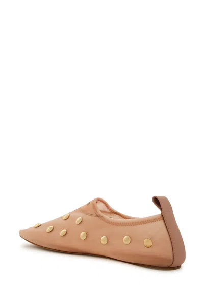 Chloé Rita Blushy Beige Ballet Flats In Transparent Mesh Women In Neutral