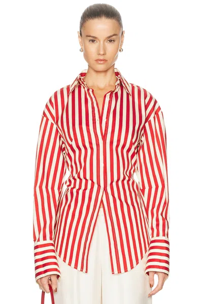 Simonmiller Loch Poplin Button Up Top In Pattern