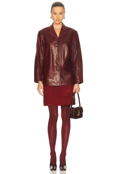 Wolford Velvet De Luxe Tights In Burgundy