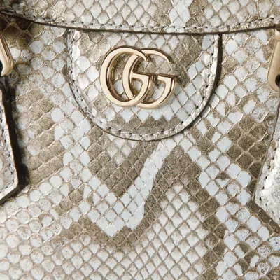 Gucci Diana Mini Python Tote Bag In Gray