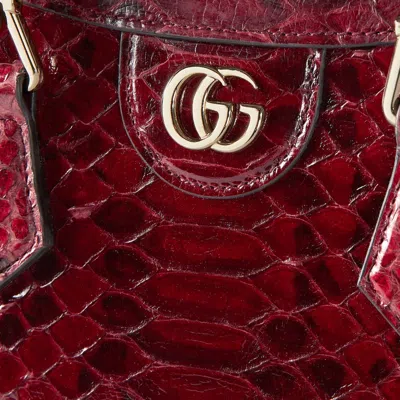 Gucci Diana Mini Python Tote Bag In Red