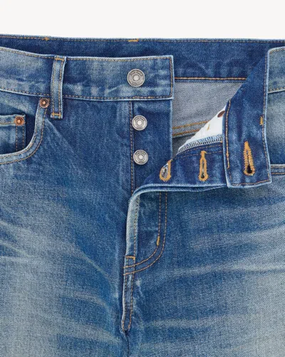 Saint Laurent 90s Slim Ankle Trousers Belt Loops In Blue