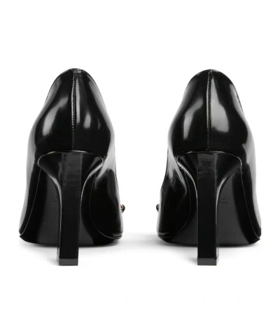 Gucci Signora Pumps Block Heel Gold Tone Hardware In Black