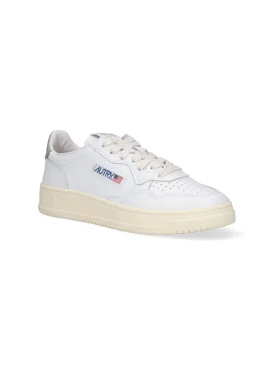 Autry Low-top Sneakers With Perforated Detailing And Metallic Accents In White