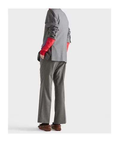 Prada Double-breasted Peak-lapels Blazer In Gray