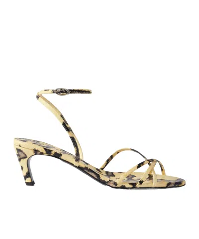 Proenza Schouler Uma Ankle Strap Sandals In Embossed Python Resin Multi In Multi
