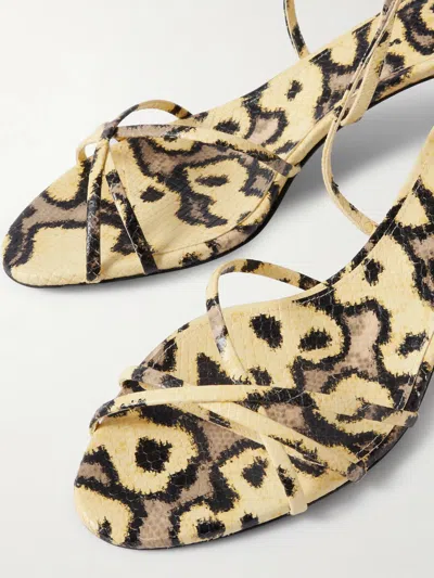 Proenza Schouler Uma Ankle Strap Sandals In Embossed Python Resin Multi In Multi