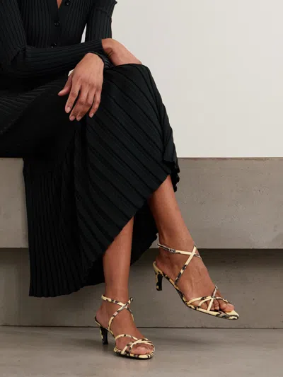 Proenza Schouler Uma Ankle Strap Sandals In Embossed Python Resin Multi In Multi