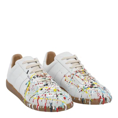 Maison Margiela Replica Paint Splatter-effect Low-top Sneakers In White