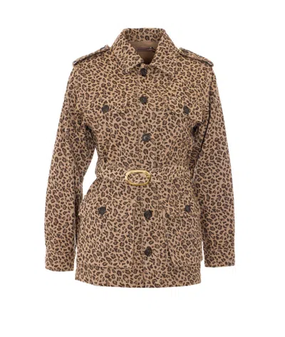 Twinset Leopard-pattern Jacket In Brown