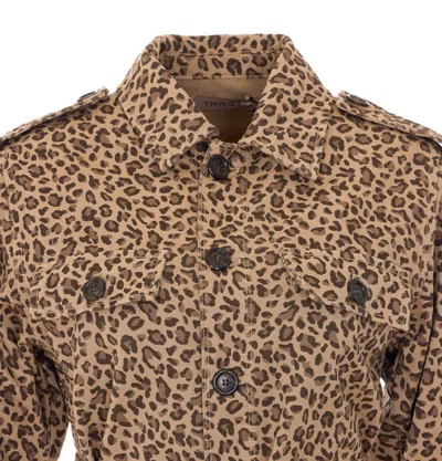 Twinset Leopard-pattern Jacket In Brown
