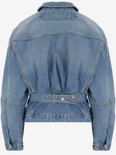 Jacquemus Classic Cotton Denim Jacket With Tailored Hem And Chest Pockets In Blue