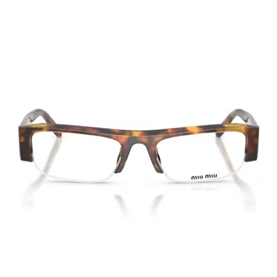 Miu Miu Womens Brown Mu B07s Rectangle-frame Tortoiseshell Acetate Optical Glasses In Brown