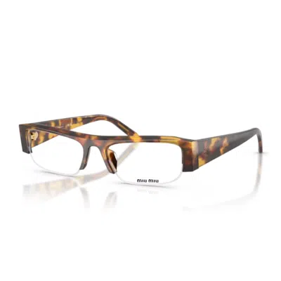 Miu Miu Womens Brown Mu B07s Rectangle-frame Tortoiseshell Acetate Optical Glasses In Brown