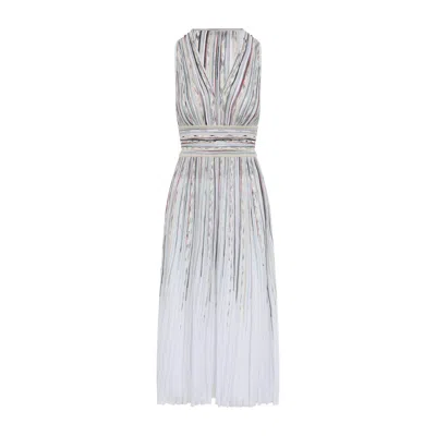 Missoni Striped Knit Midi Dress Empire Waist In Multi