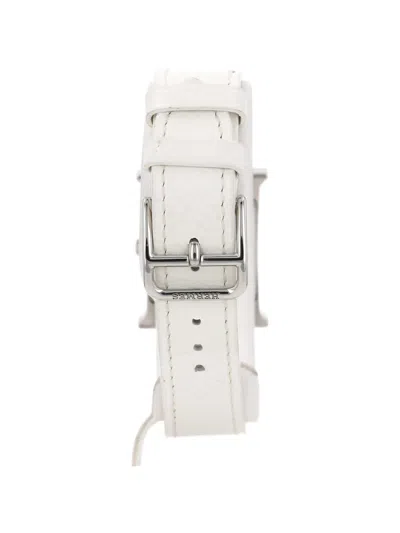 Pre-owned Hermes 2010 Heure 21mm In White
